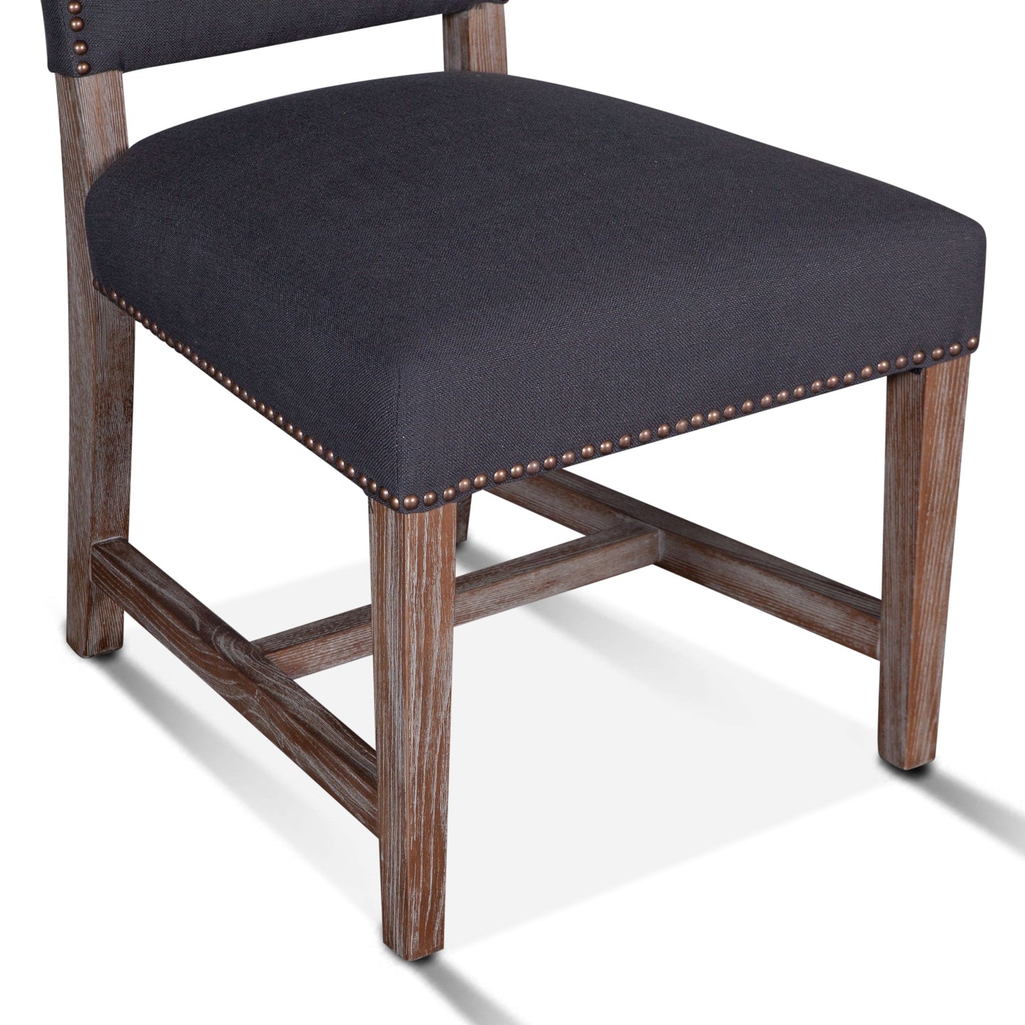 21" Upholstered Dining Chair in Dark Gray Linen