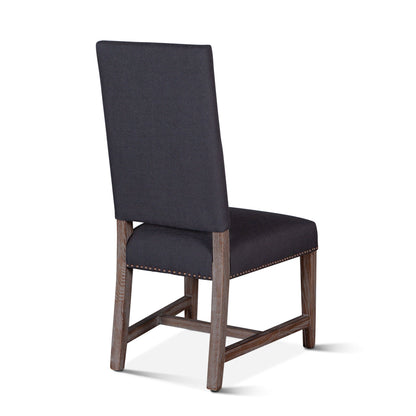 21" Upholstered Dining Chair in Dark Gray Linen