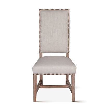 21" Upholstered Dining Chair in Greige Linen