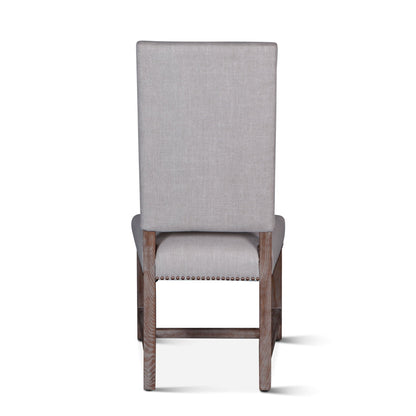 21" Upholstered Dining Chair in Greige Linen