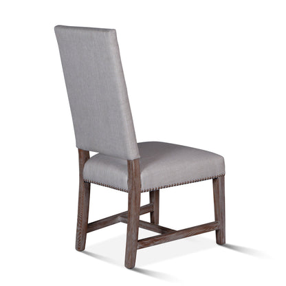 21" Upholstered Dining Chair in Greige Linen