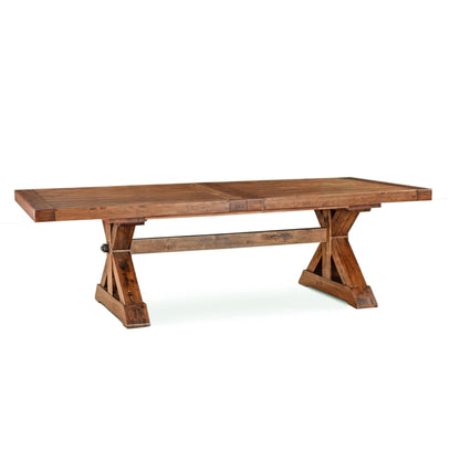 100–144" Earth Birch Wood Extension Dining Table