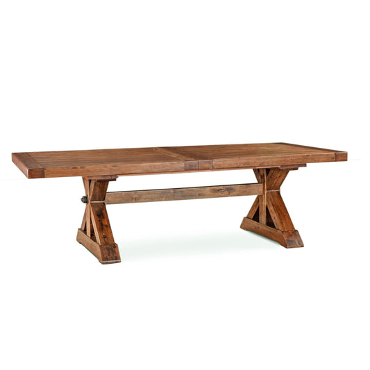100–144" Earth Birch Wood Extension Dining Table