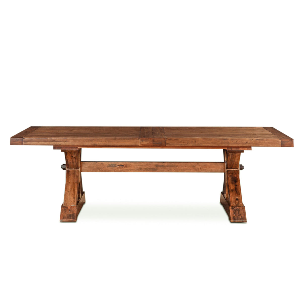100–144" Earth Birch Wood Extension Dining Table