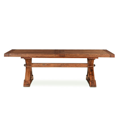 100–144" Earth Birch Wood Extension Dining Table