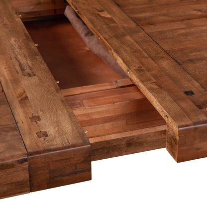 100–144" Earth Birch Wood Extension Dining Table