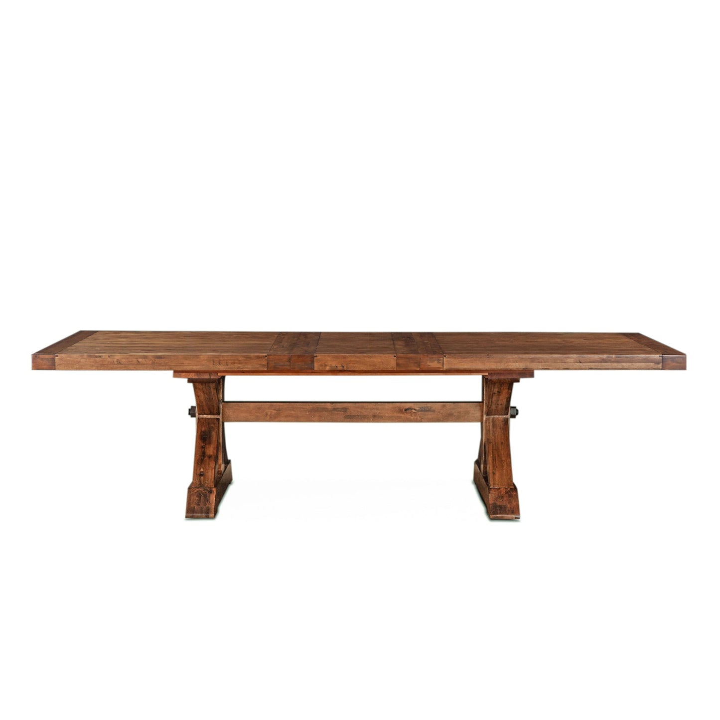 100–144" Earth Birch Wood Extension Dining Table