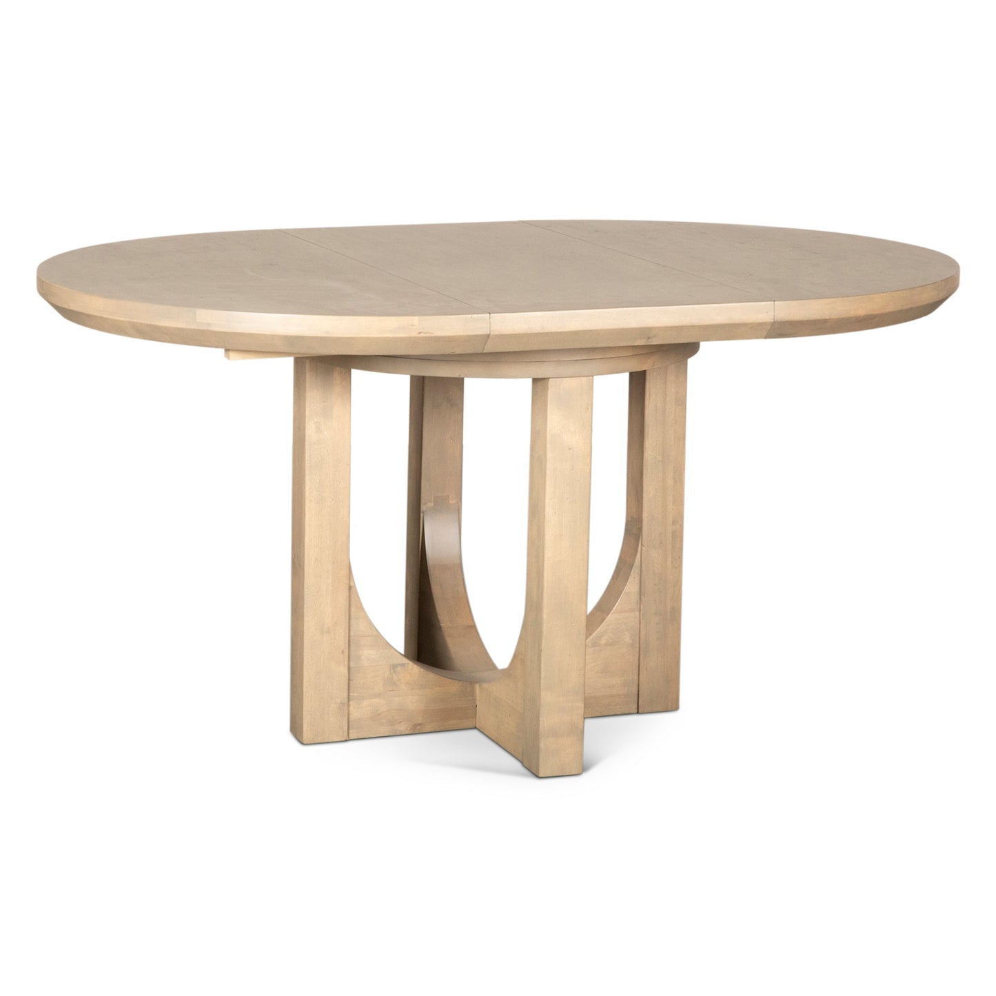 42" Gray Birch Wood Round Dining Table