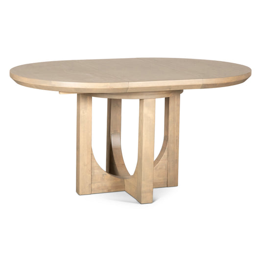 42" Gray Birch Wood Round Dining Table