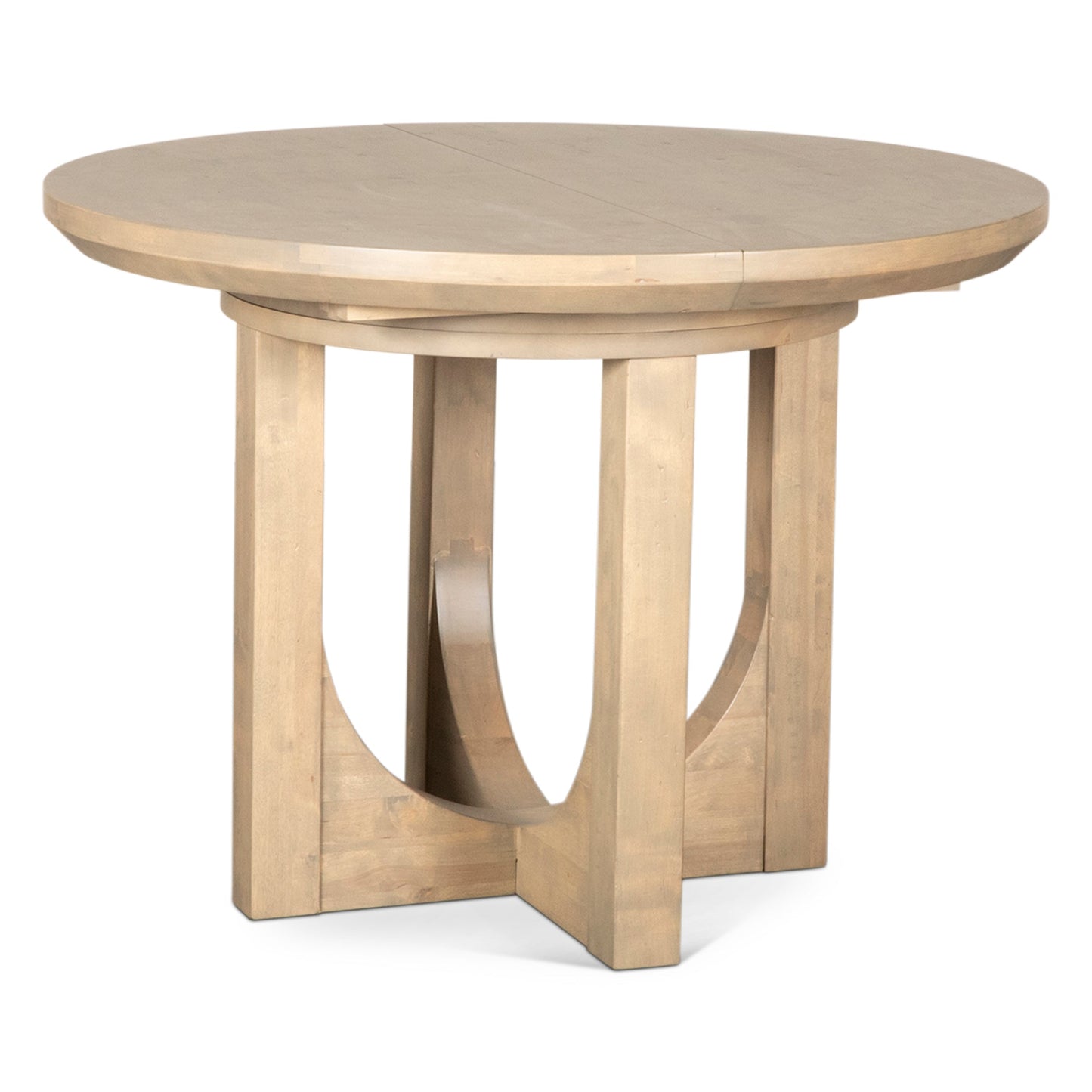 42" Gray Birch Wood Round Dining Table