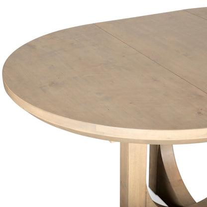 42" Gray Birch Wood Round Dining Table