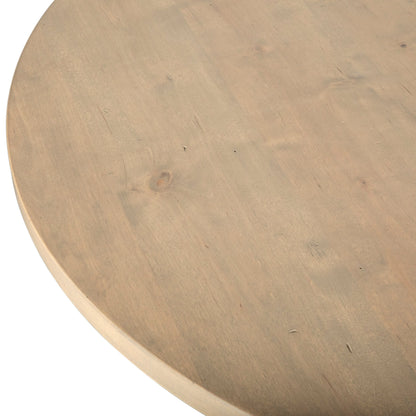 42" Gray Birch Wood Round Dining Table