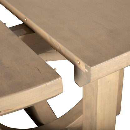 42" Gray Birch Wood Round Dining Table