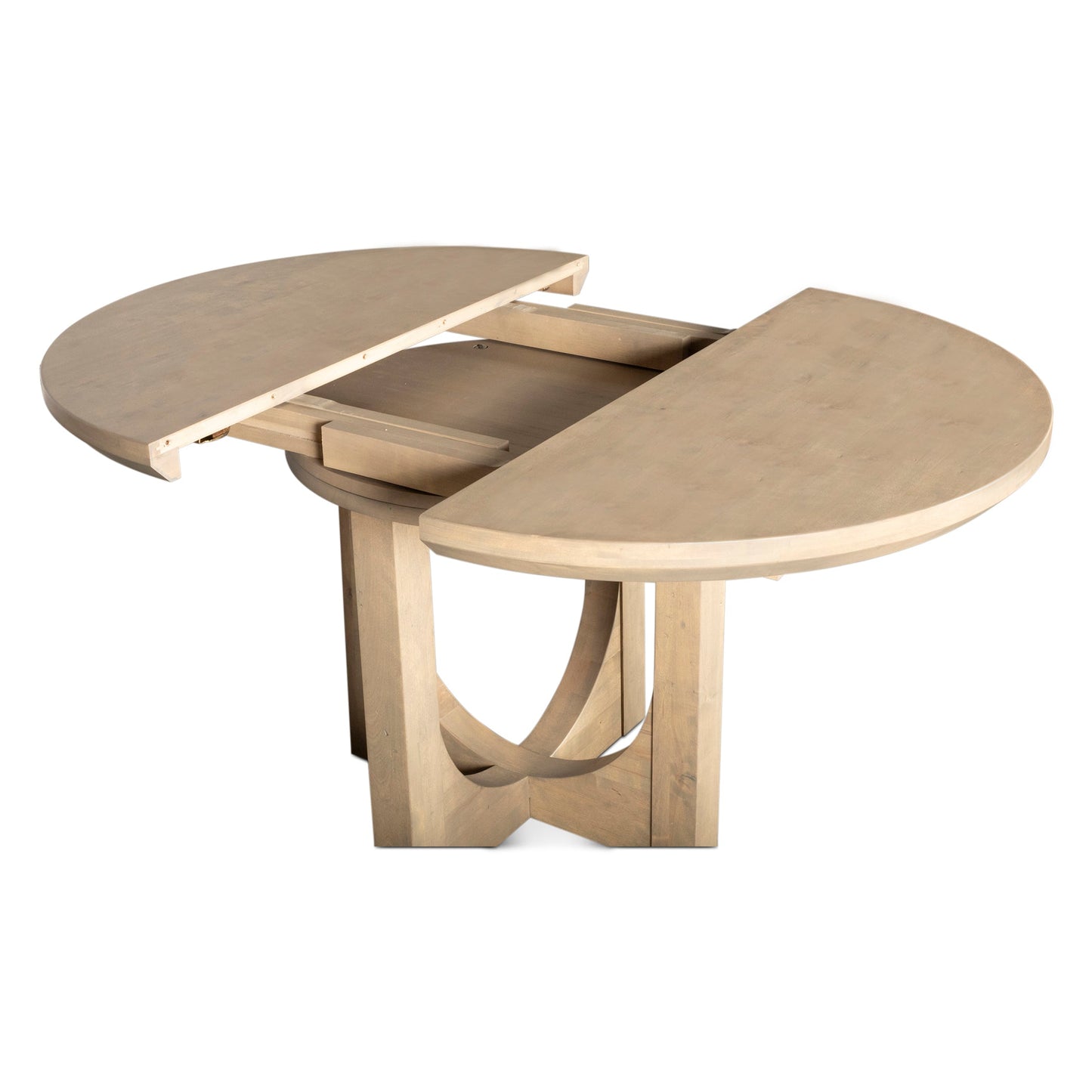 42" Gray Birch Wood Round Dining Table