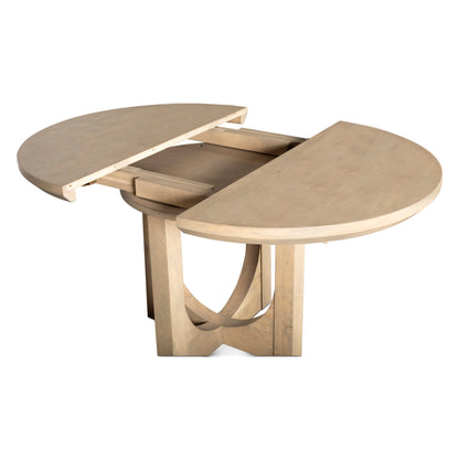 42" Gray Birch Wood Round Dining Table