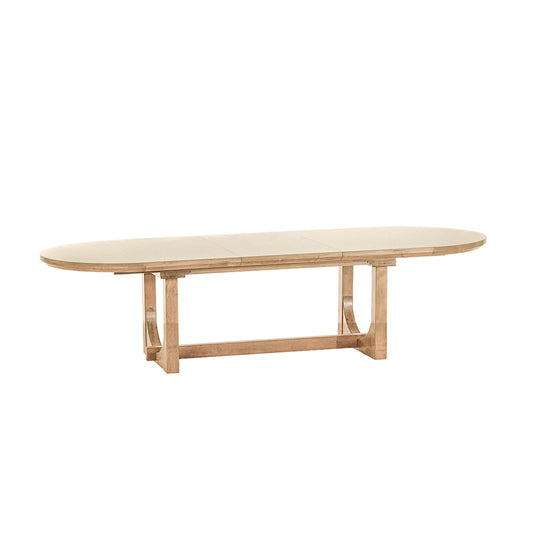 86" Gray Birch Wood Oval Dining Table