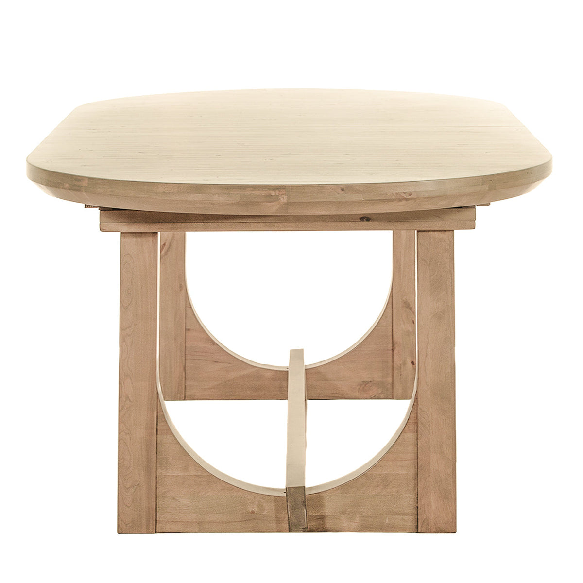 86" Gray Birch Wood Oval Dining Table