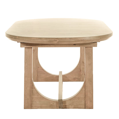86" Gray Birch Wood Oval Dining Table