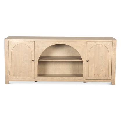 80" Gray Birch Wood Sideboard