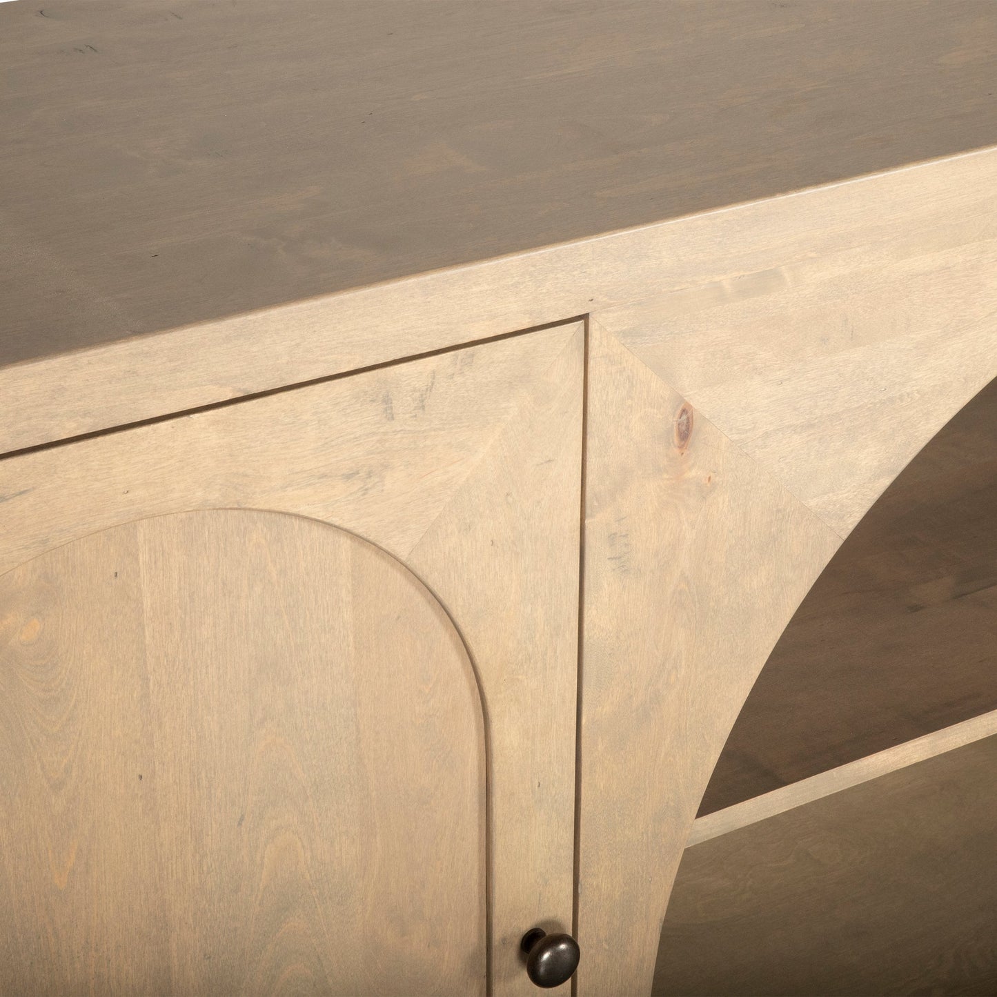 80" Gray Birch Wood Sideboard