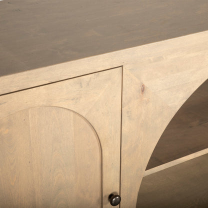 80" Gray Birch Wood Sideboard