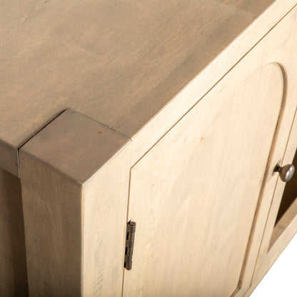 80" Gray Birch Wood Sideboard