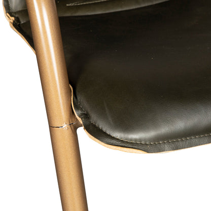22" Emerald Green Leather Bar Chair