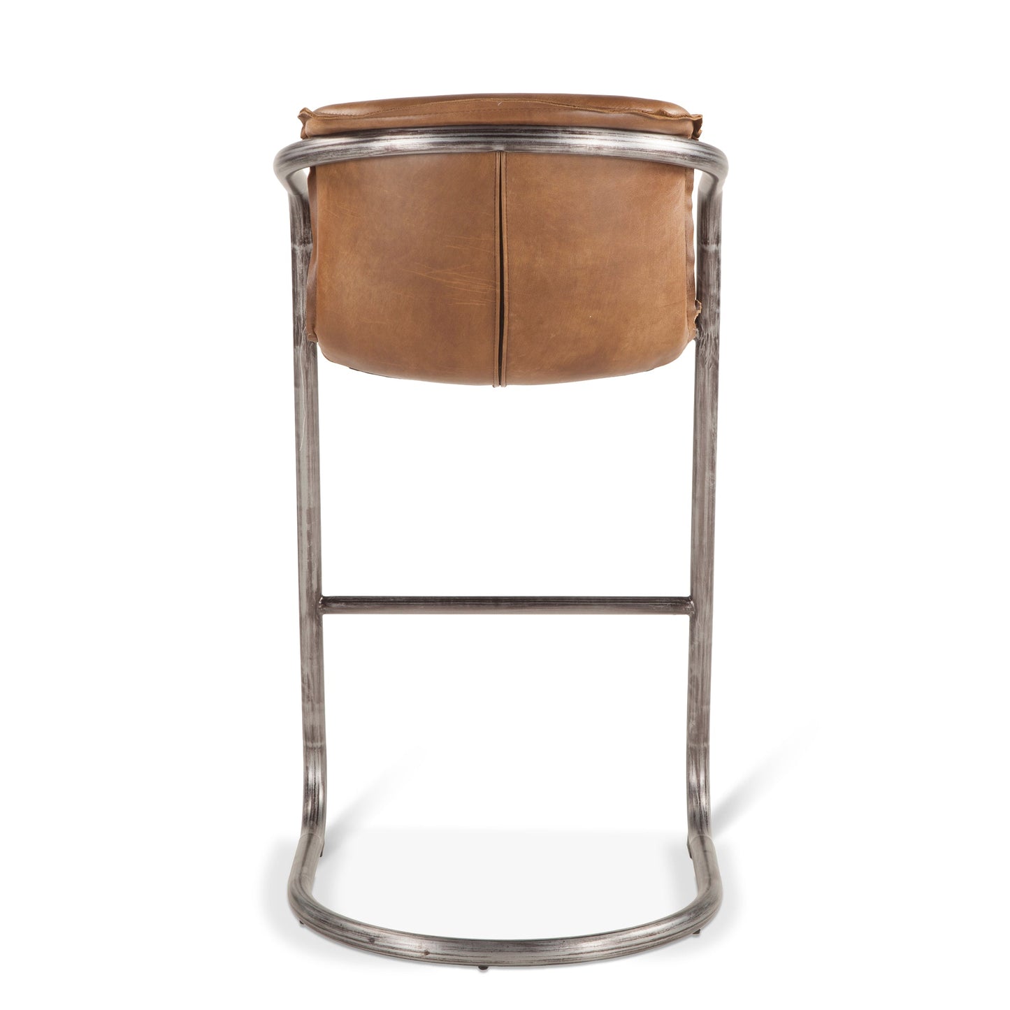 22" Chestnut Leather Bar Chair