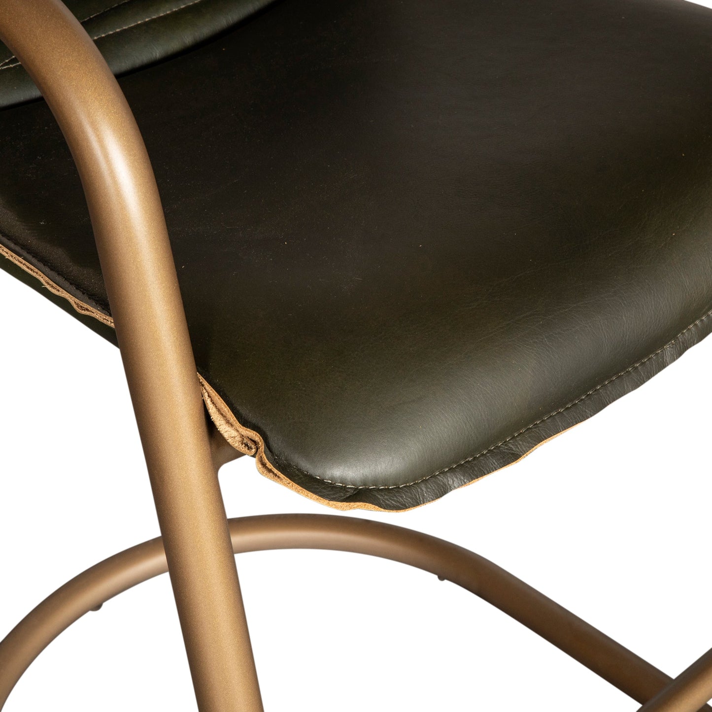 22" Emerald Green Leather Counter Chair