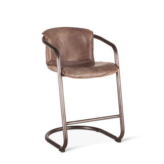 22" Jet Brown Leather Counter Chair