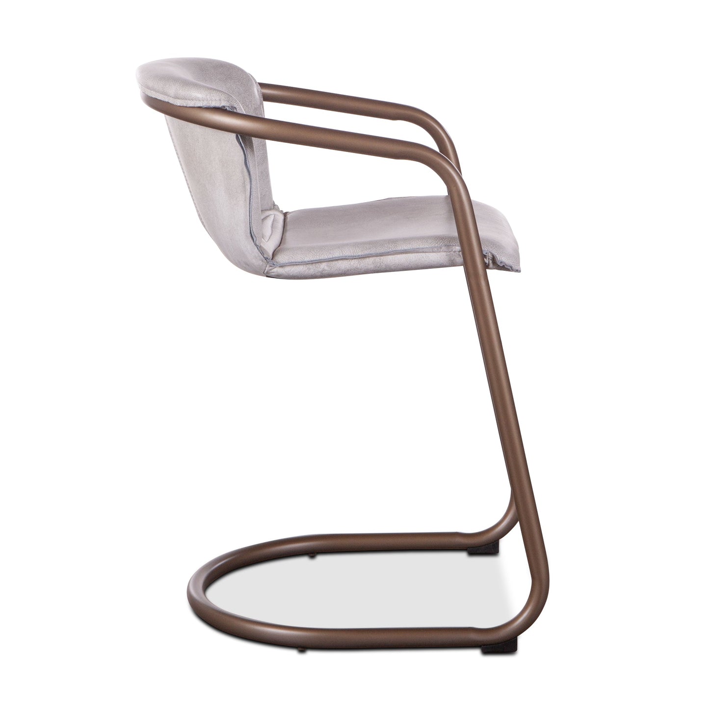 22" Vintage White Leather Counter Chair