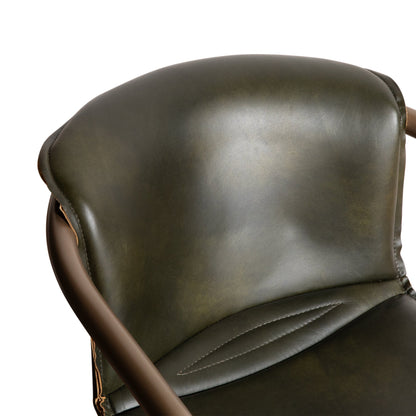22" Emerald Green Leather Dining Chair