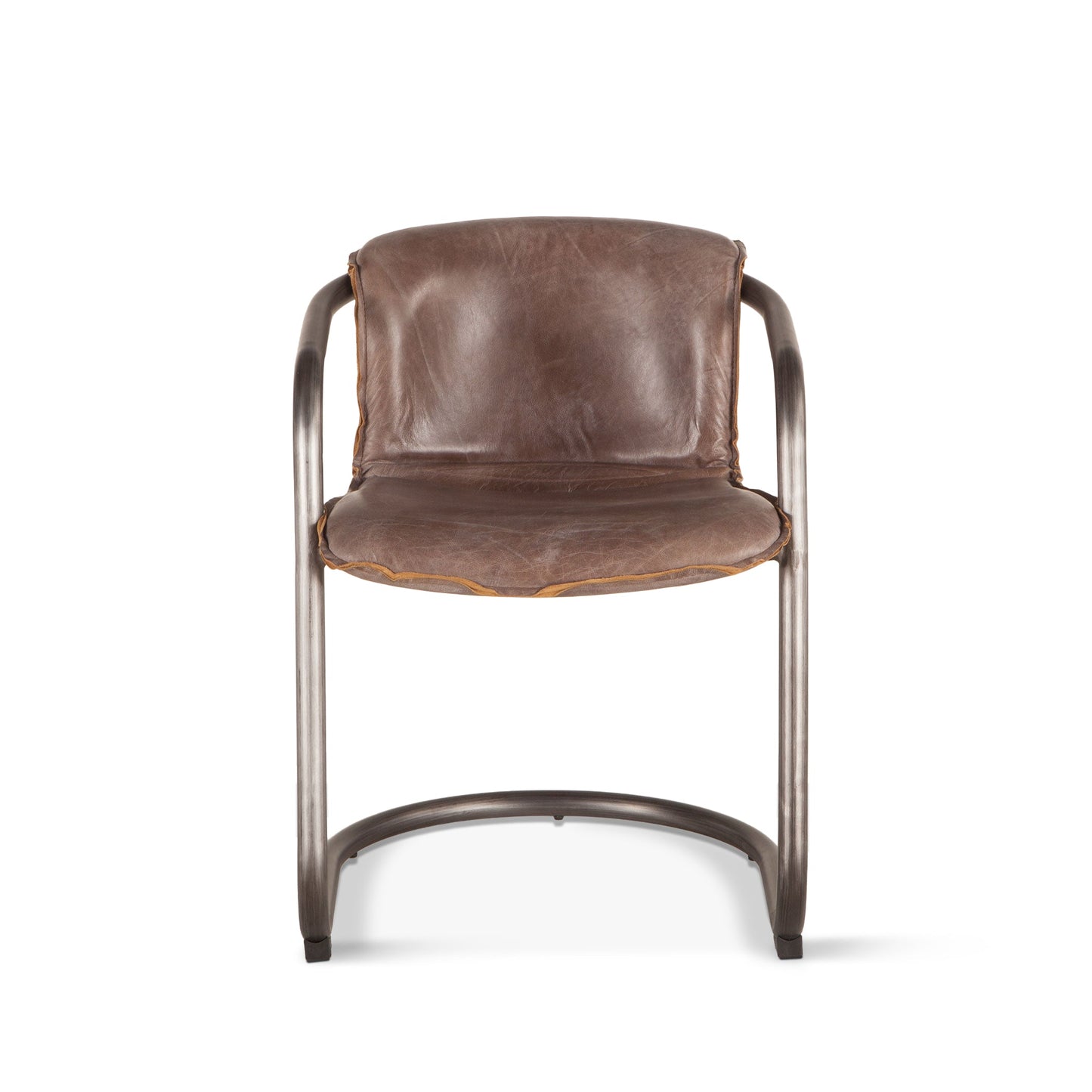 22" Jet Brown Leather Dining Chair