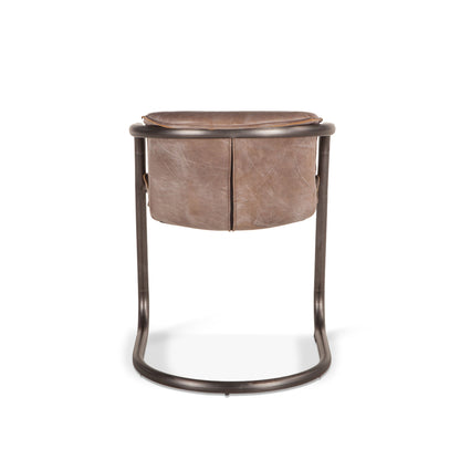 22" Jet Brown Leather Dining Chair