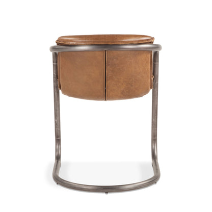 22" Berham Chestnut Leather Dining Chair