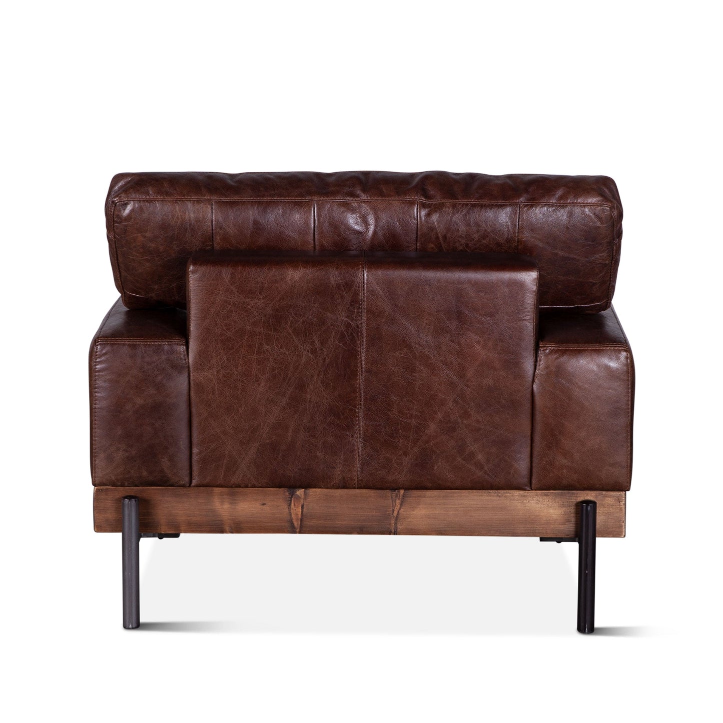 41" Geisha Brown Leather Accent Chair