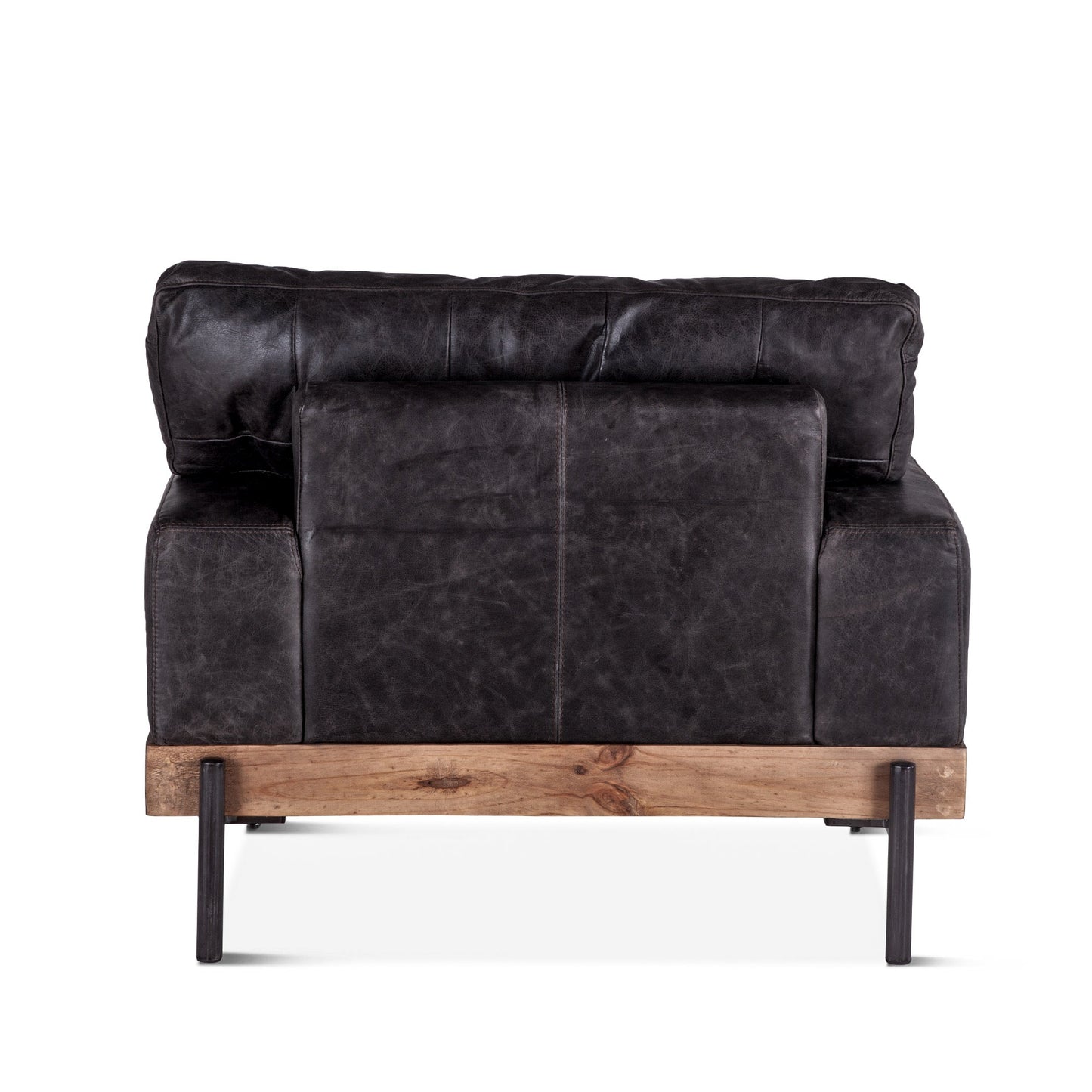 41" Morocco Black Leather Accent Chair