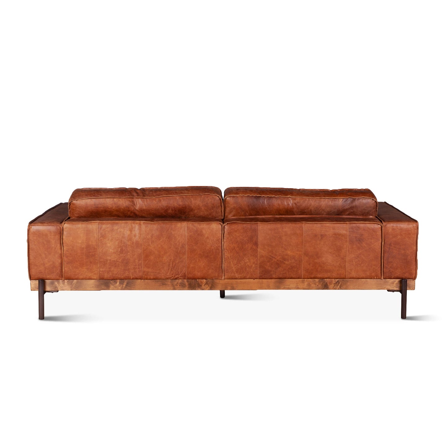 95" Cocoa Brown Leather Sofa