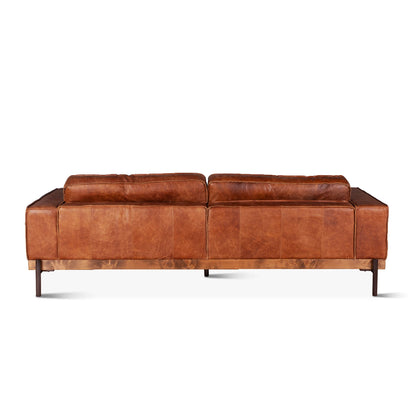 95" Cocoa Brown Leather Sofa