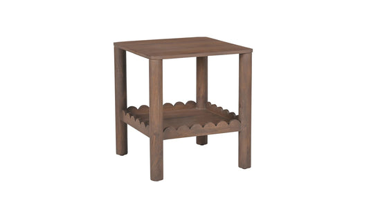 20" Vintage Brown Mango Wood Side Table