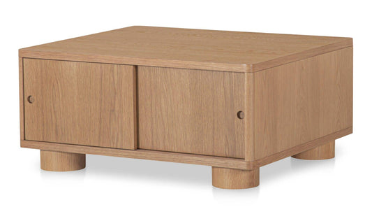 35" Natural Solid Oak Coffee Table