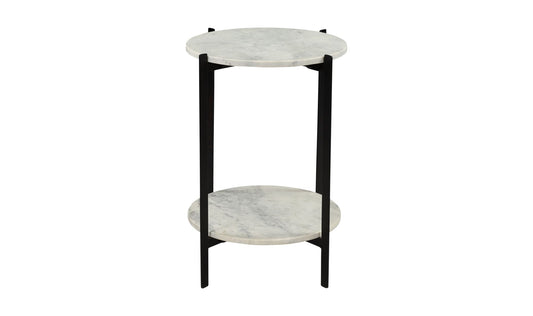 18" White Marble Side Table
