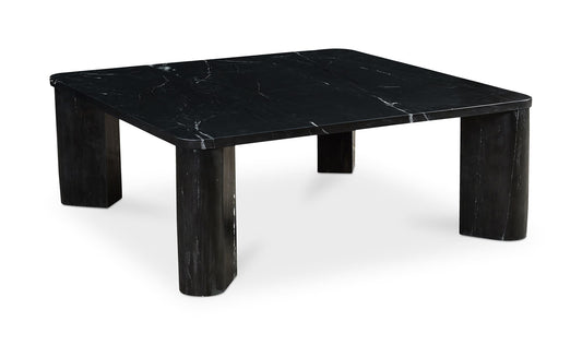 35.5" Black Marble Coffee Table