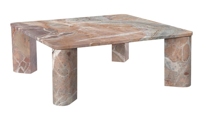 35.5" Orange Lavante Marble Coffee Table
