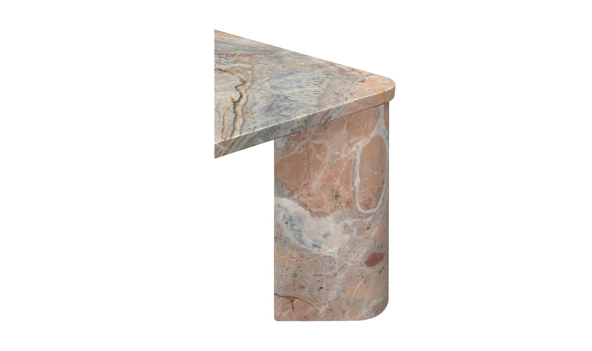 35.5" Orange Lavante Marble Coffee Table