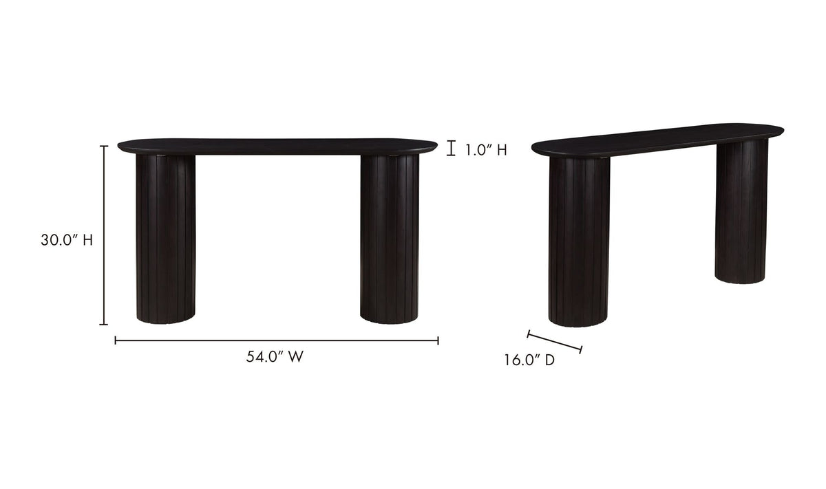 54" Black Acacia Console Table