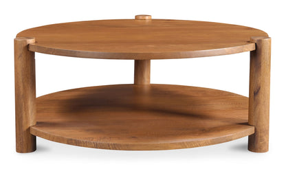 39.5" Vintage Brown Mango Wood Coffee Table