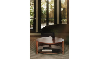 39.5" Vintage Brown Mango Wood Coffee Table