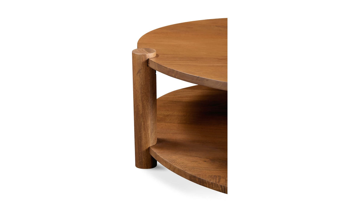 39.5" Vintage Brown Mango Wood Coffee Table