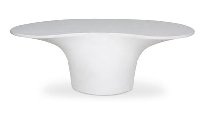 47" White Concrete Outdoor Coffee Table